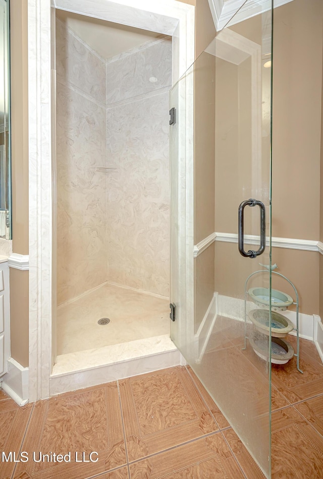 1401 Ladnier Rd, Gautier, MS 39553 - full bathroom with tile patterned floors and a stall shower