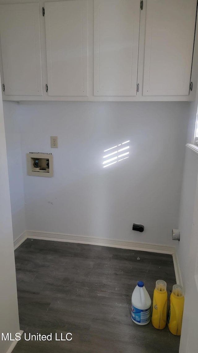 laundry room featuring washer hookup and dark hardwood / wood-style floors