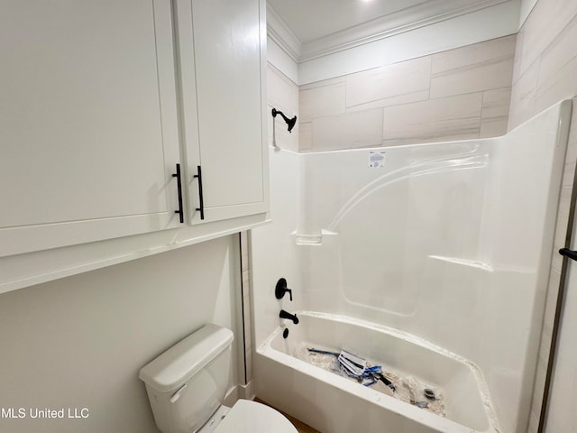 bathroom with toilet and shower / bathtub combination