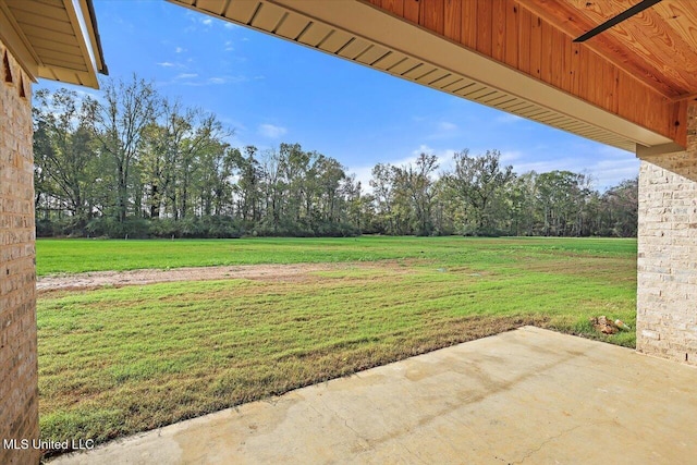 view of yard with a patio area