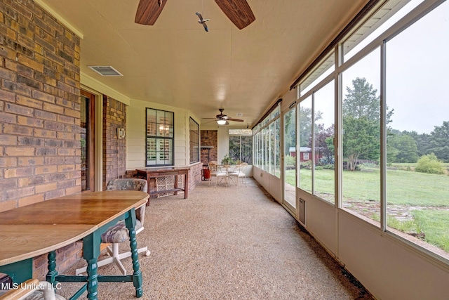 8140 Hunters Hill Cv, Olive Branch, MS 38654 - sunroom / solarium featuring a ceiling fan