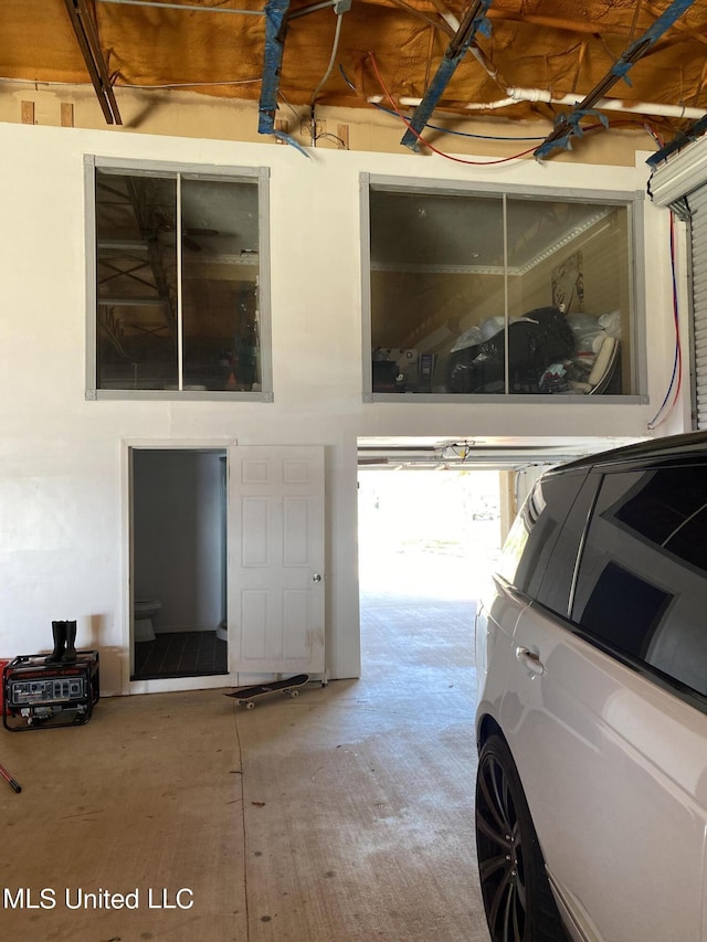 view of garage