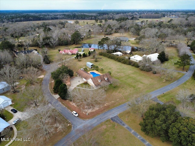 aerial view featuring a rural view