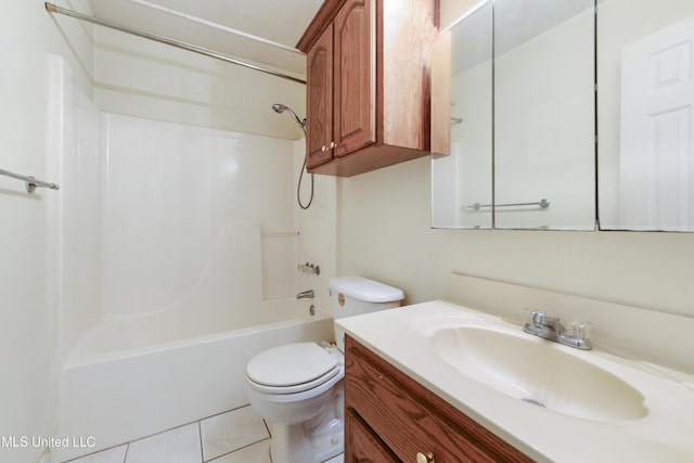 1317 Rosemont Dr, Gautier, MS 39553 - full bathroom featuring toilet, tile patterned flooring, vanity, and bathtub / shower combination