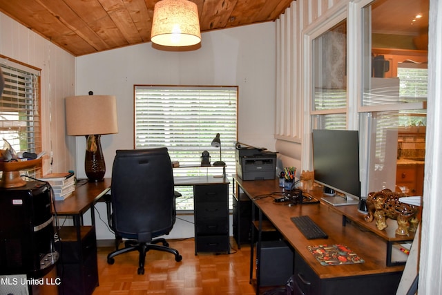 10991 High Rd, Hernando, MS 38632 - office space featuring wooden ceiling and vaulted ceiling