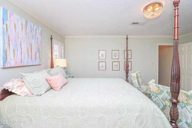 697 Country Place Dr, Pearl, MS 39208 - bedroom featuring crown molding and a textured ceiling
