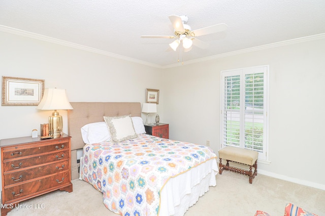 697 Country Place Dr, Pearl, MS 39208 - carpeted bedroom with ornamental molding, ceiling fan, and baseboards