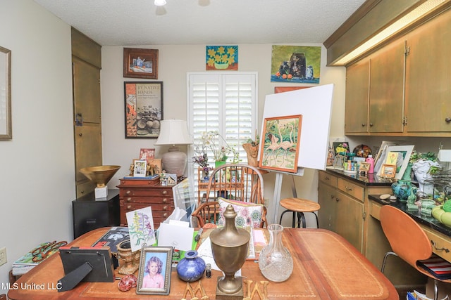 697 Country Place Dr, Pearl, MS 39208 - dining room with a textured ceiling and a desk
