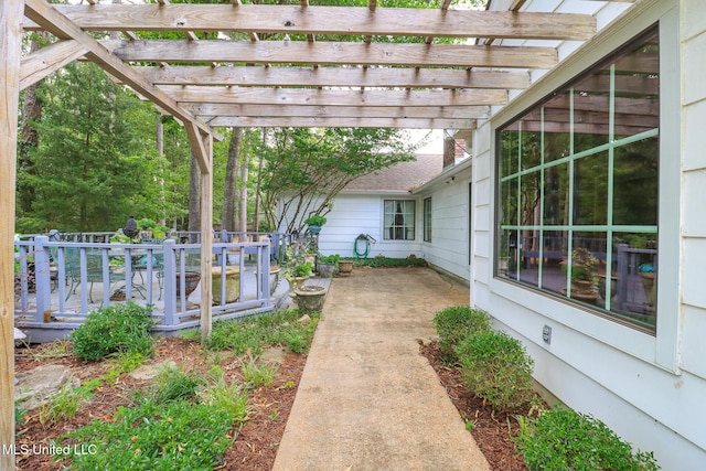 697 Country Place Dr, Pearl, MS 39208 - view of yard featuring a wooden deck and a pergola