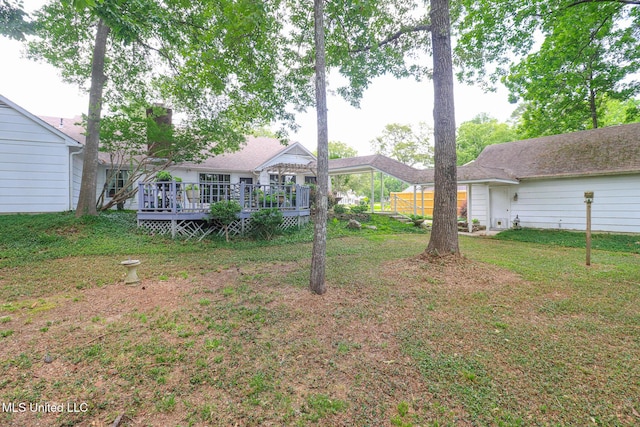 697 Country Place Dr, Pearl, MS 39208 - view of grassy yard with a deck