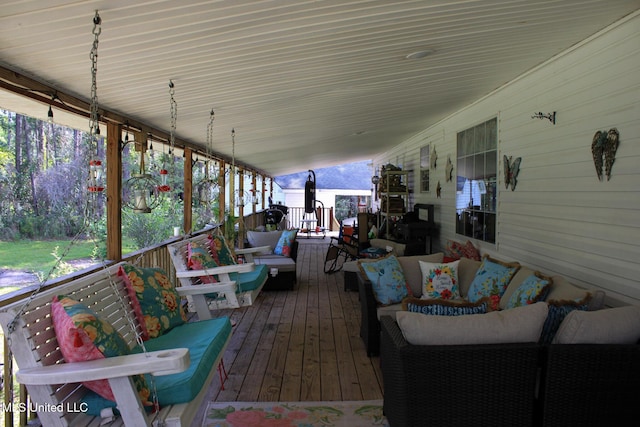 20507 Old Biloxi Rd, Vancleave, MS 39565 - wooden deck featuring outdoor lounge area
