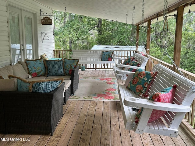 20507 Old Biloxi Rd, Vancleave, MS 39565 - wooden terrace featuring outdoor lounge area