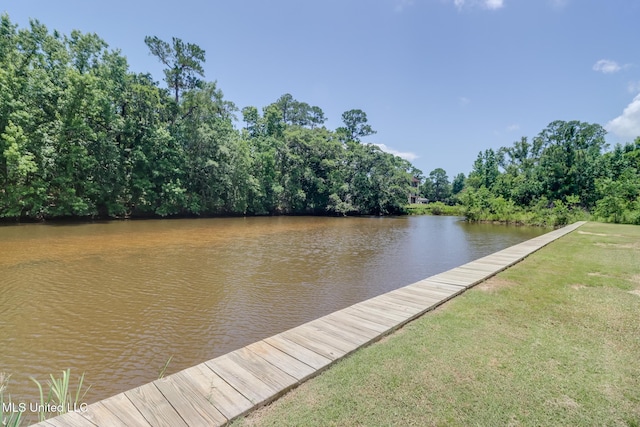 12 Bayou View Dr, Gulfport, MS 39507 - dock with a water view and a lawn
