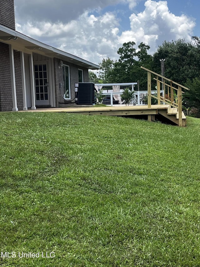 12 Bayou View Dr, Gulfport, MS 39507 - view of green lawn with a wooden deck