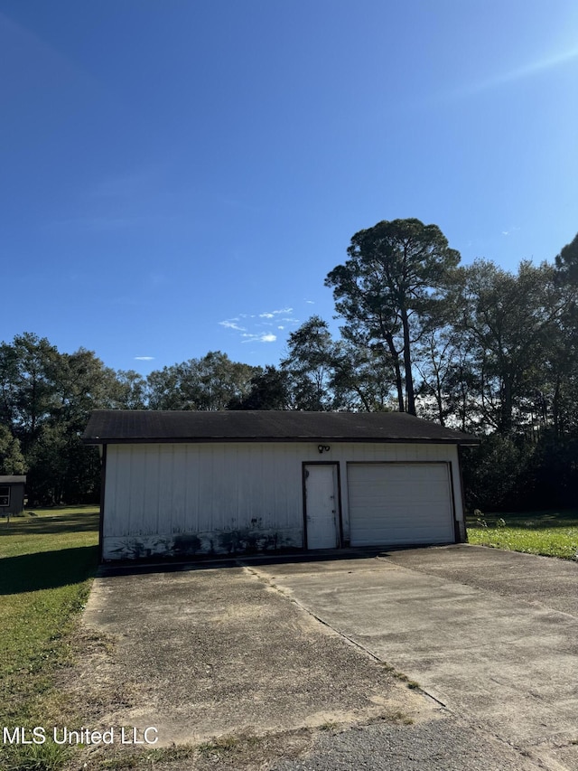 view of garage