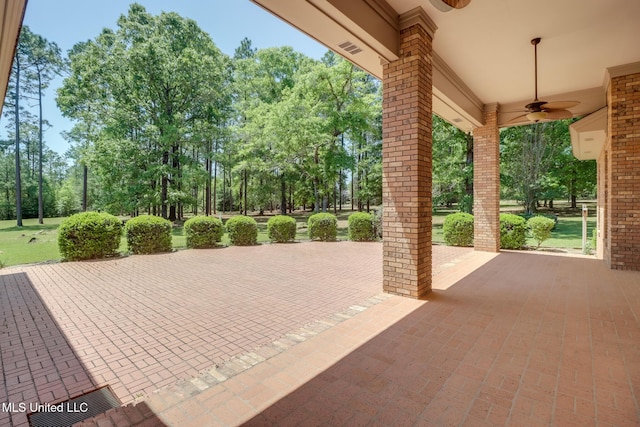41 C G Evans Rd, Wiggins, MS 39577 - view of patio / terrace with a ceiling fan