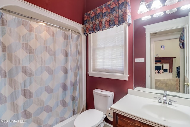 41 C G Evans Rd, Wiggins, MS 39577 - bathroom with toilet, vanity, and curtained shower