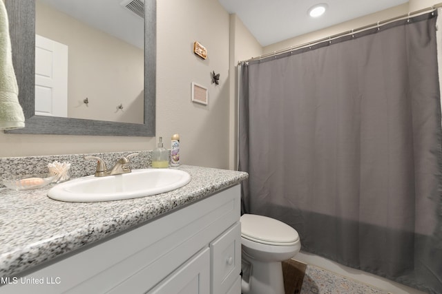 14172 Debra Barbee Ct, Gulfport, MS 39503 - full bathroom with vanity, toilet, and shower / bath combination with curtain