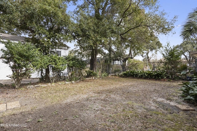 view of yard featuring fence