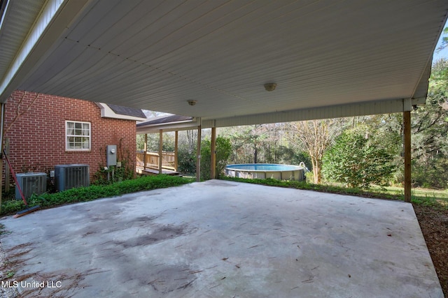 view of patio with central AC unit