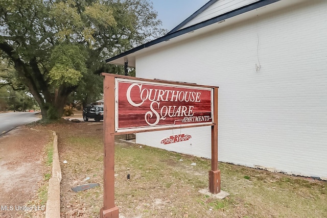 view of community sign