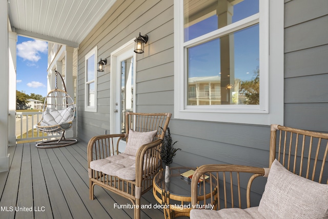 wooden terrace with covered porch