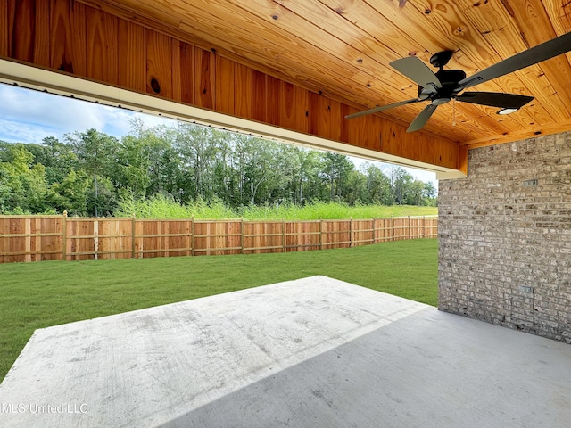 165 Cornerstone Dr, Brandon, MS 39042 - view of patio / terrace with a fenced backyard and ceiling fan