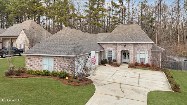 view of front property with a front lawn