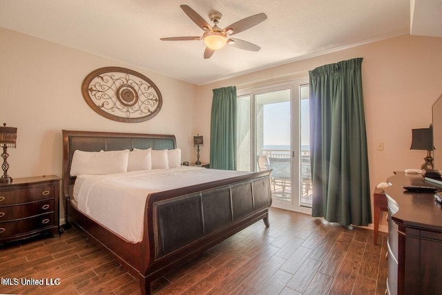 2230 Beach Dr Unit 808, Gulfport, MS 39507 - bedroom featuring dark wood-type flooring, multiple windows, and access to exterior