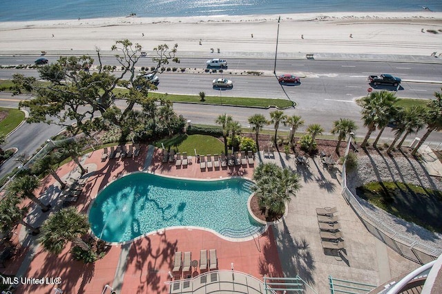 2230 Beach Dr Unit 808, Gulfport, MS 39507 - bird's eye view with a beach view and a water view