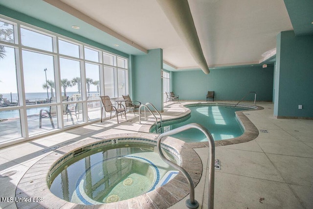 2230 Beach Dr Unit 808, Gulfport, MS 39507 - pool featuring a water view and an indoor hot tub