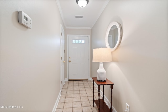 453 Cherry Tree Ln, Southaven, MS 38671 - entryway with crown molding, light tile patterned flooring, and baseboards