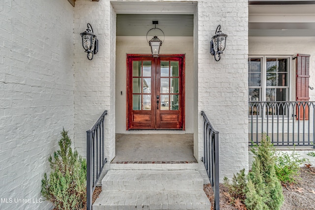 entrance to property with french doors