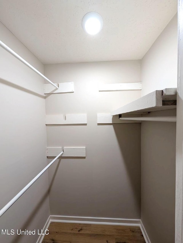 spacious closet with wood-type flooring