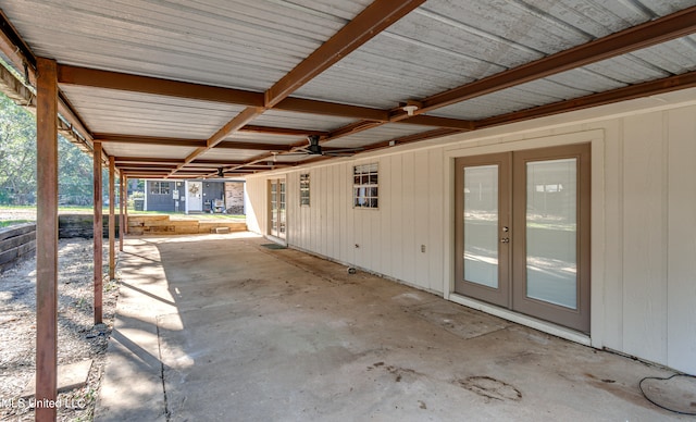 view of patio featuring french doors