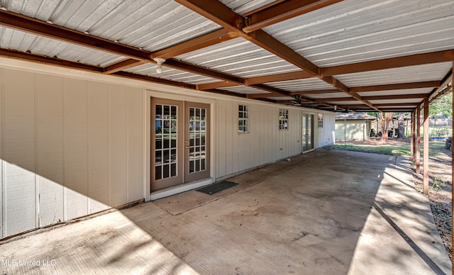 view of patio featuring french doors