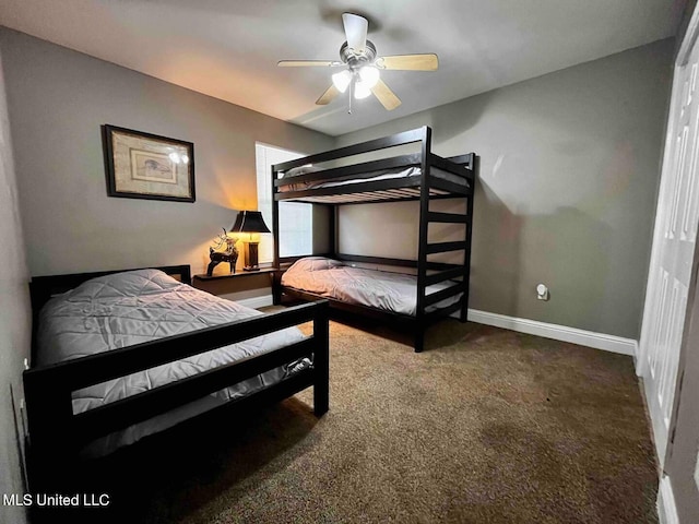 2290 Monica Dr, Gulfport, MS 39507 - carpeted bedroom featuring baseboards and a ceiling fan