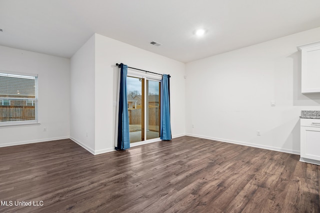 interior space featuring dark wood-type flooring