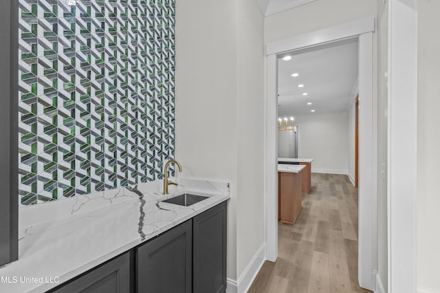 104 Westlake Cir W, Madison, MS 39110 - indoor wet bar with light wood finished floors and recessed lighting