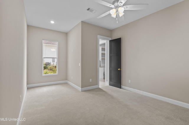 104 Westlake Cir W, Madison, MS 39110 - empty room featuring light colored carpet, a ceiling fan, and recessed lighting