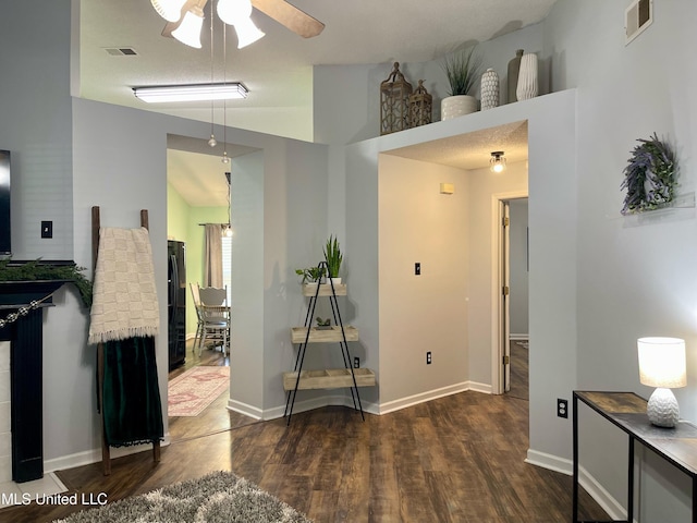 5306 Kristy Ln, Southaven, MS 38671 - interior space featuring dark wood finished floors and ceiling fan