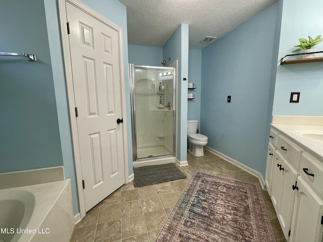 5306 Kristy Ln, Southaven, MS 38671 - full bath with a stall shower, vanity, a bath, and a textured ceiling