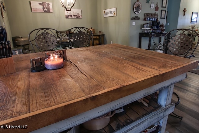 dining area featuring wood-type flooring