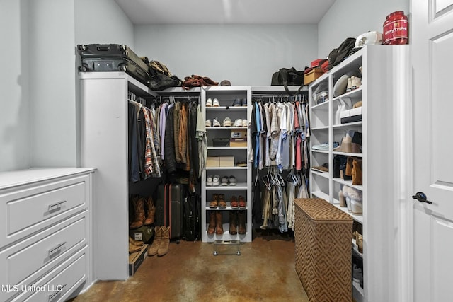 view of walk in closet