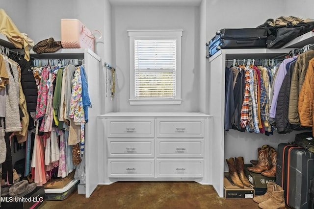 view of walk in closet