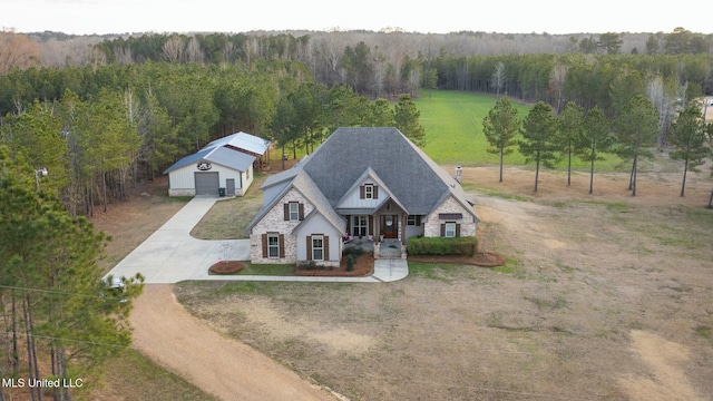 bird's eye view featuring a rural view