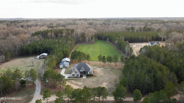 drone / aerial view with a rural view