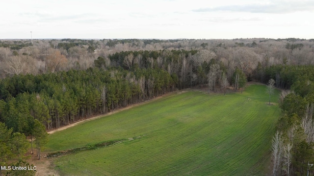 birds eye view of property featuring a rural view