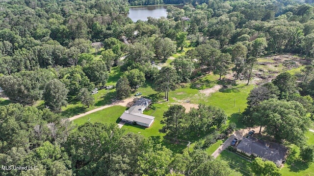 12661 Springridge Rd, Terry, MS 39170 - aerial view of property and surrounding area with a forest and a large body of water