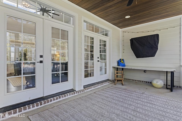 entrance to property featuring french doors